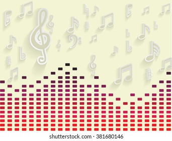 Music Note Poster.Sound Audio Waves.Square halftone dots logo Vector.