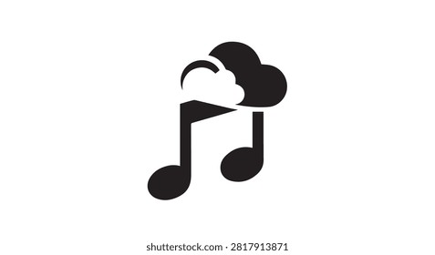A music note rises from a cloud icon