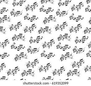 Music note seamless background