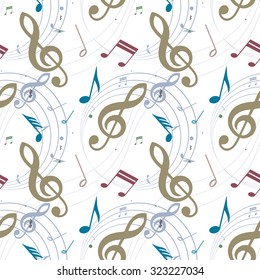 Music note seamless, vector illustration