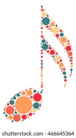 music Note shape vector design by color point