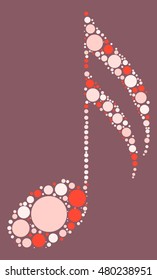 music Note shape vector design by color point
