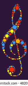 music Note shape vector design by color point