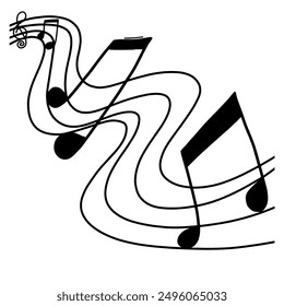 music note sheet icon staff, melody music note key sheet, sound wave line symbol, acoustic composition.