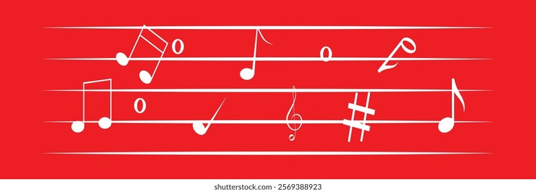 Music note sheet icon staff vector, melody music note key sheet, vector sheet music, musical notes melody. Music notes vector.