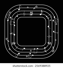 Music note sheet icon staff vector, melody music note key sheet, vector sheet music, musical notes melody. Music notes vector.