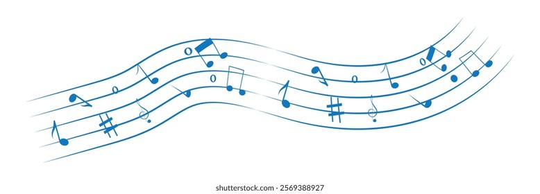 Music note sheet icon staff vector, melody music note key sheet, vector sheet music, musical notes melody. Music notes vector.