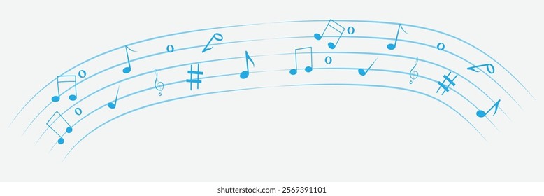 Music note sheet icon staff vector, melody music note key sheet, vector sheet music, musical notes melody. Music notes vector.