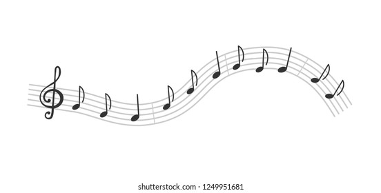 Music note sheet. Musical melody. Isolated element for design