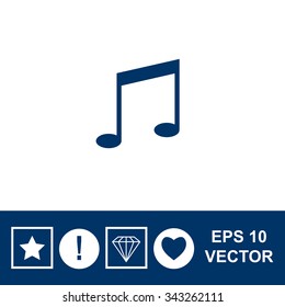 Music note sign icon.