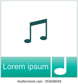 Music note sign icon.