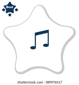 Music note sign icon.