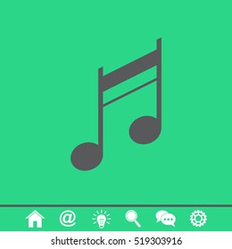 Music note sign icon.
