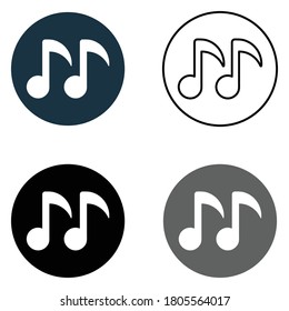 Music note sign icon. Editable vector isolated on a white background