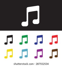 Music note sign icon. Musical symbol vector.