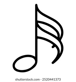 Music Note Sign Illustration Icon. Music Singing Vector Symbol.