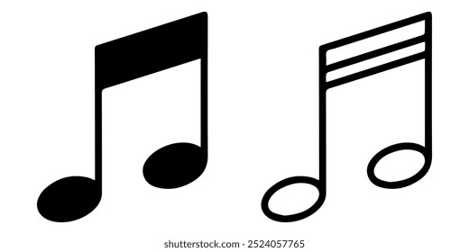 Music Note Sign Illustration Icon. Music Singing Vector Symbol.