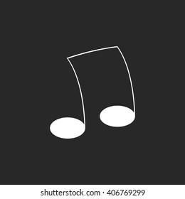 Music note sign  simple icon on background