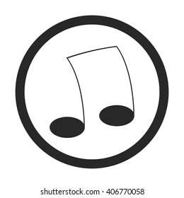 Music note sign  simple icon on background