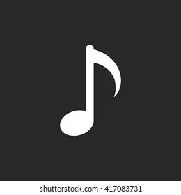 Music note sign simple icon on  background