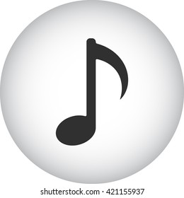 Music note sign simple icon on  background