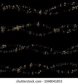 Music Note Signs and Symbols Background. Classic Concert Poster Pattern Design. Texture with Note Symbols. Poster Print Design Background.
