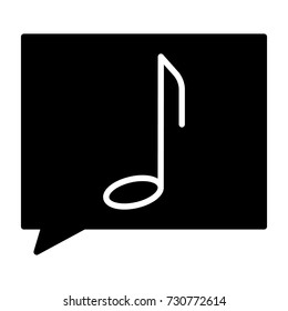 Music note silhouette icon. 96x96 for Web Graphics and Apps.  Simple Minimal Pictogram. Vector