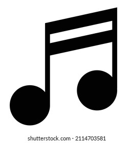 Icono de silueta de nota musical. Música y partituras. Vector.