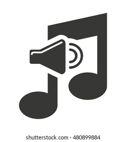 music note silhouette icon vector illustration design