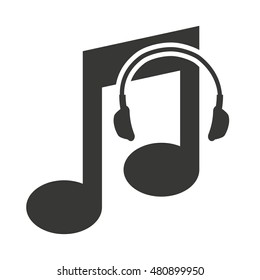 music note silhouette icon vector illustration design