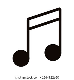 Musiknote Silhouette Stil Symbol Vektorgrafik Design