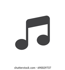 Music note simple icon vector, filled flat sign, solid glyph isolated on white. Symbol, logo illustration. Pixel perfect vector graphics