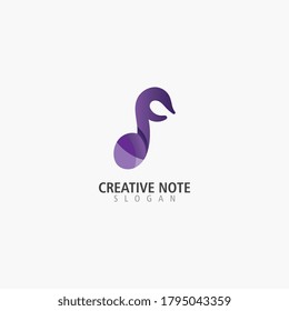 Music note simple logo design inspiration template icon vector