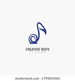 Music note simple logo design inspiration template icon vector