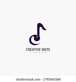 Music note simple logo design inspiration template icon vector