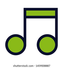Music Note. Simple Vector Color Icon 