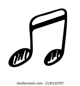 Music note sketch art vector icon. Hand drawn illustration 