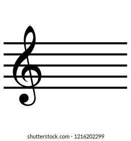 music note sketch icon, clef icon vector design elements for template, musical staff empty with musical key