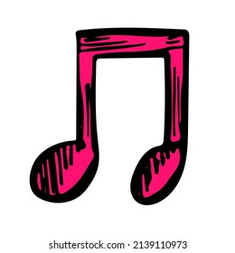 Music note sketch vector illustration. Jazz sign, classic, blues hand drawn icon. 