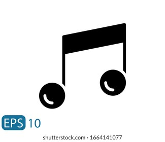 music note solid style icon on white background. EPS 10