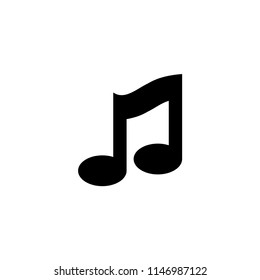 Music Note, Song Melody. Flat Vector Icon illustration. Simple black symbol on white background. Music Note, Song Melody sign design template for web and mobile UI element