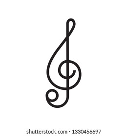 Music note, song, melody or tune. Line icon - Vector