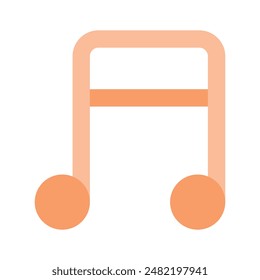 Music note, song, melody or tune vector icon for musical apps and websites, trendy design