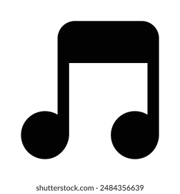 Music note, song, melody or tune vector icon for musical apps and websites, trendy design