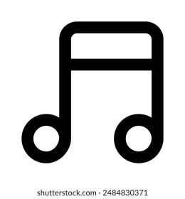 Music note, song, melody or tune vector icon for musical apps and websites, trendy design