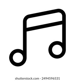 Music note, song, melody or tune vector icon for musical apps and websites, trendy design