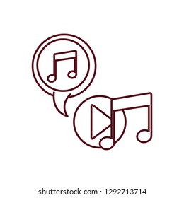 music note with speech bubble isolated icon