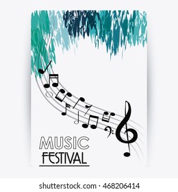 music note splash frame sound media festival icon. Flat and Colorfull illustration. Vector graphic