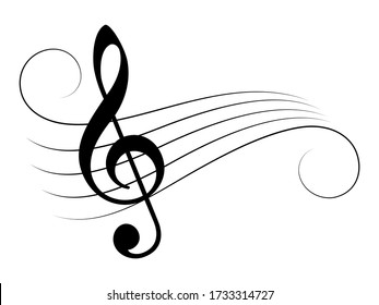 Music note staff vector illustration isolated on white background