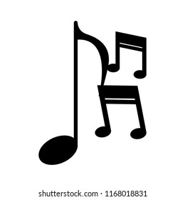 Music note symbol in black and white